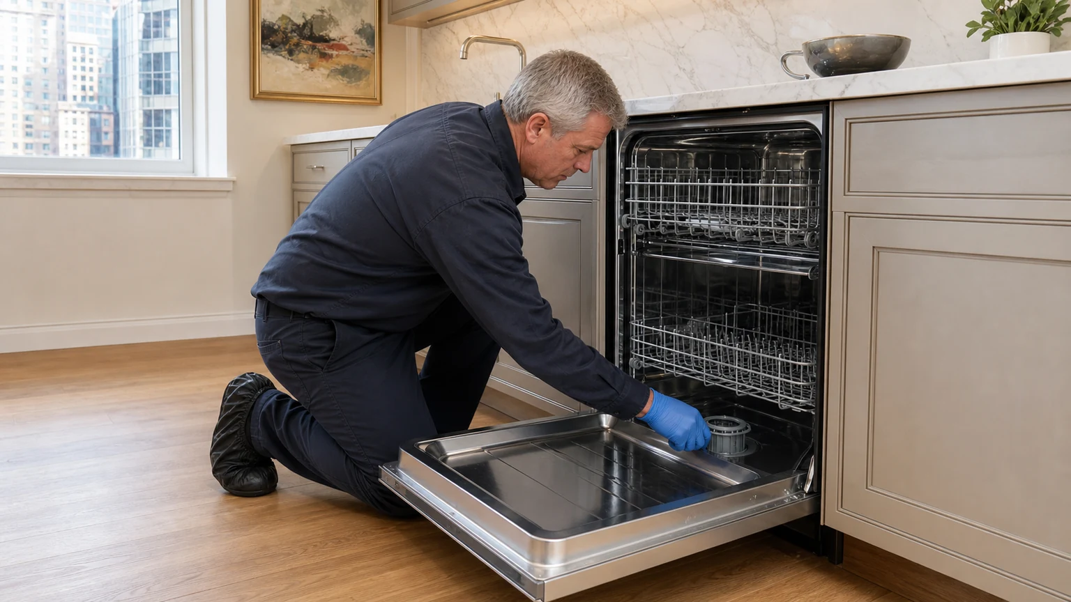 Panel-ready dishwasher diagnostic visit in Upper East Side